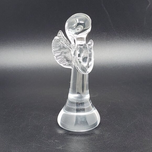 VTG MCM Crystal Angel Figure Paperweight Signed Jon 76 5.75" - Picture 4 of 13